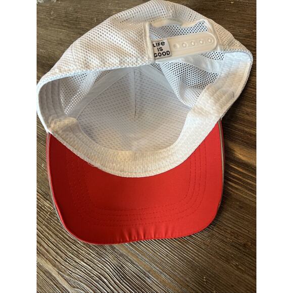 NEW RED LIFE IS GOOD EMBROIDERED COTTON BASEBALL TYPE HAT ADJUSTABLE BACK - Picture 3 of 5